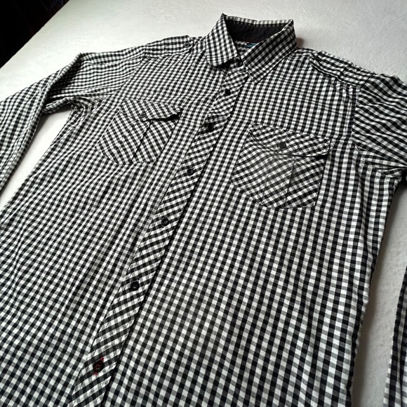 Burnside Y2K Large Checkered Long Sleeve Shirt Gingham Button Down - Picture 2 of 14
